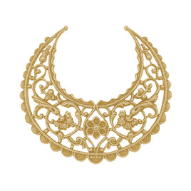 Filigree crescent in raw brass