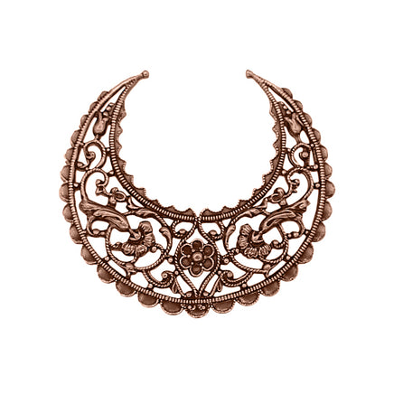 Medium Crescent Hoop - Antiqued Copper