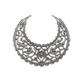 Medium Crescent Hoop - Antiqued Silver