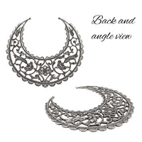 Crescent Hoop - Medium - Antiqued Silver