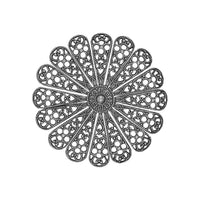 Dapt Daisy Flower Shaped Filigree with Independent Petals Antiqued Silver Ox