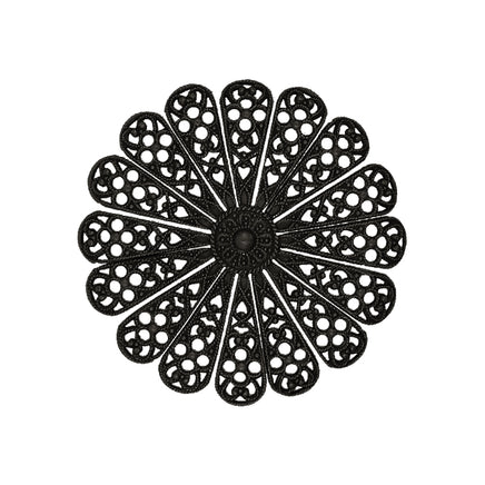 Dapt Daisy Flower Shaped Filigree with Independent Petals Black Brass