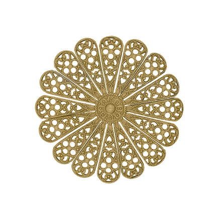 Dapt Daisy Flower Shaped Filigree with Independent Petals Raw Brass