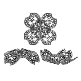 Filigree - Floral with Dapt Petals - Antiqued Silver