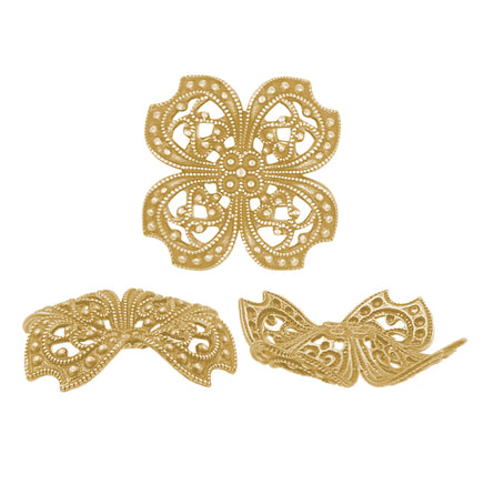 Raw brass ox filigree with dapt petals