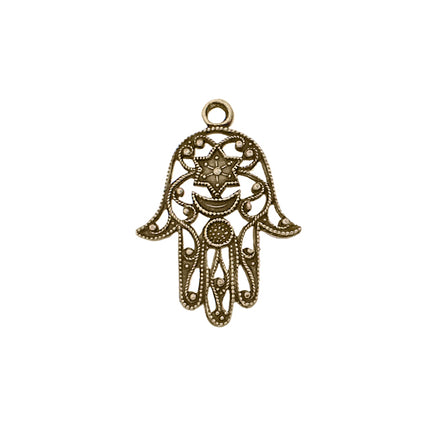 Filigree Hamsa hand charm or pendant for jewelry making