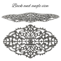 Elegant Dapt Filigree, European made Antiqued Silver-Plated Brass