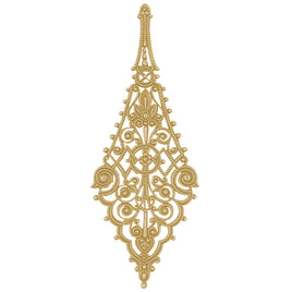 Large filigree drop in raw brass