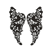 Pair of Large French Floral Wing Filigrees - Black Brass