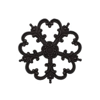 Elaborate Ornament Stamping with Heart Shaped Petals - Black Brass