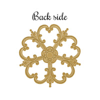 Elaborate Ornament Stamping with Heart Shaped Petals - Raw Brass