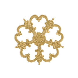 Elaborate Ornament Stamping with Heart Shaped Petals - Raw Brass