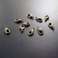 USA Finished Antiqued Brass Ox Lobster Claw Jewelry Clasps - 12x7mm