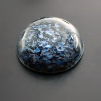 Handmade Czech Glass Cabochons - 15mm Round - Midnight Blue Black Matrix