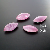 Handmade Czech Glass Stone - 24x12mm Navette - Pink Silk Matrix