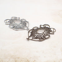 Large Scarab Beetle Filigree - Antiqued Brass