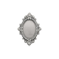 Setting - for 18x13mm Oval Flat Back Stones - Antiqued Silver