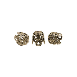 Tiny floral filigree bead caps high quality European brass