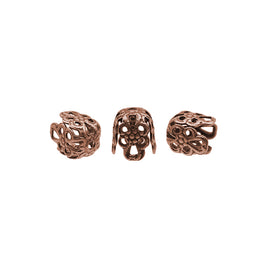 Tiny floral filigree bead caps high quality European copper plated brass