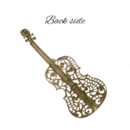 Violin Filigree - Antiqued Brass