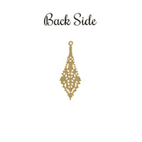 Filigree Pendant Drop Extra Small - Raw Brass