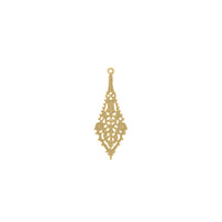 Extra small filigree pendant drop in raw brass