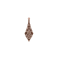 Extra small filigree pendant drop in antiqued copper