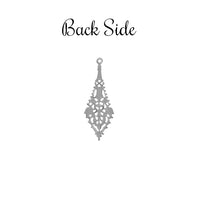 Filigree Pendant Drop Extra Small - Antiqued Silver